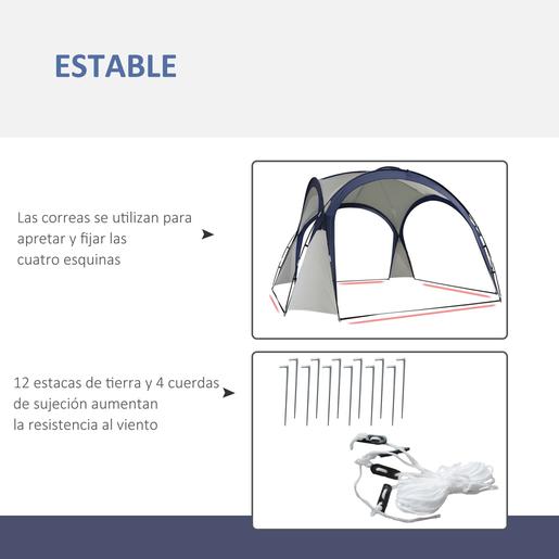 Outsunny - Toldo de campismo 3,5x3,5 m Bege/Azul