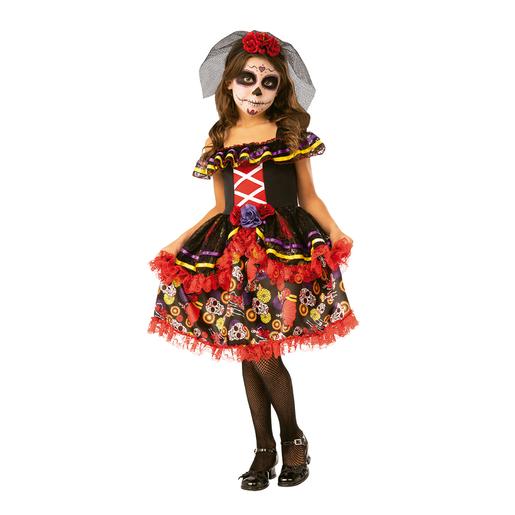 Disfarce Infantil - Catrina com Toucado 5-7 anos