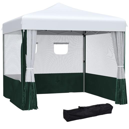 Outsunny - Tenda Dobrável 2,7 x 2,7 m Branco e Verde