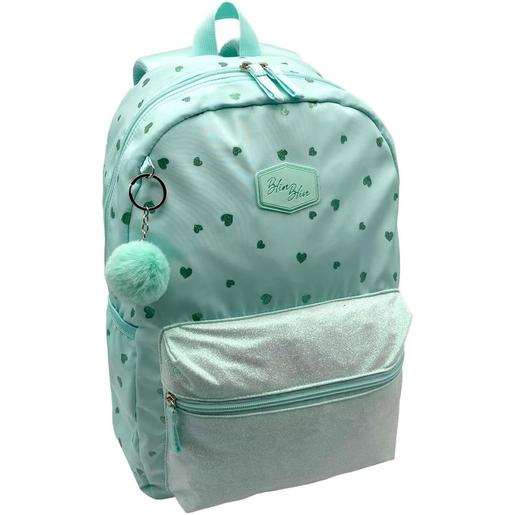 Mochila escolar Blin Blin corações menta ㅤ