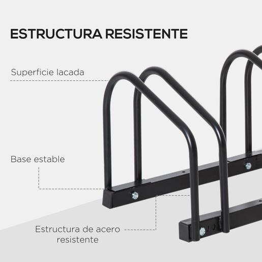 Homcom - Estacionamento para 6 bicicletas Preto