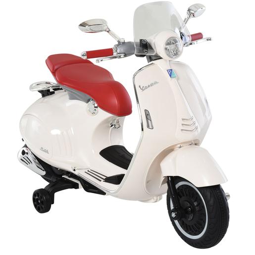 Homcom - Vespa branca Veículo de bateria