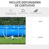 Outsunny - Piscina desmontable tubular de acero azul 2.100 l con depuradora