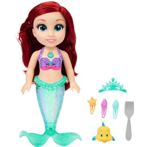 Play - Boneca cantora Ariel A Pequena Sereia Disney Princess, 35 cm com acessórios ㅤ