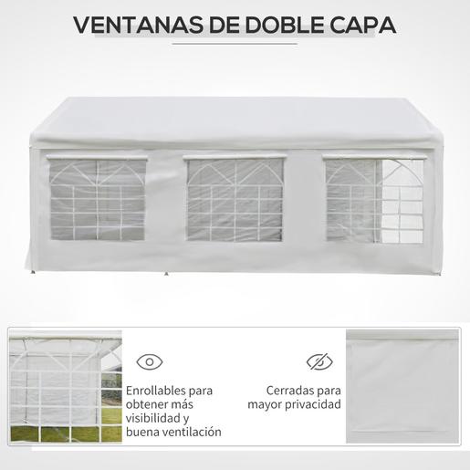 Outsunny - Tenda para festas 6x3 m Branco