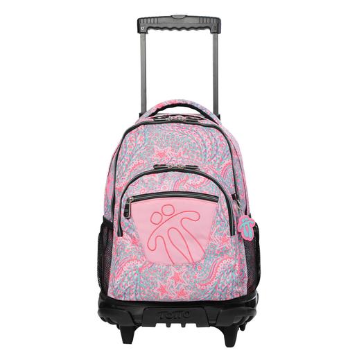 Totto - Mochila escolar com rodas Linhas Ocean