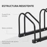 Homcom - Estacionamento para 3 bicicletas Preto