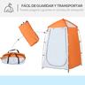 Outsunny - Tenda de duche para campismo com mosquiteiros 123x121x198 cm Laranja