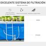 Outsunny - Piscina desmontável tubular azul 10.000 l com bomba de filtro