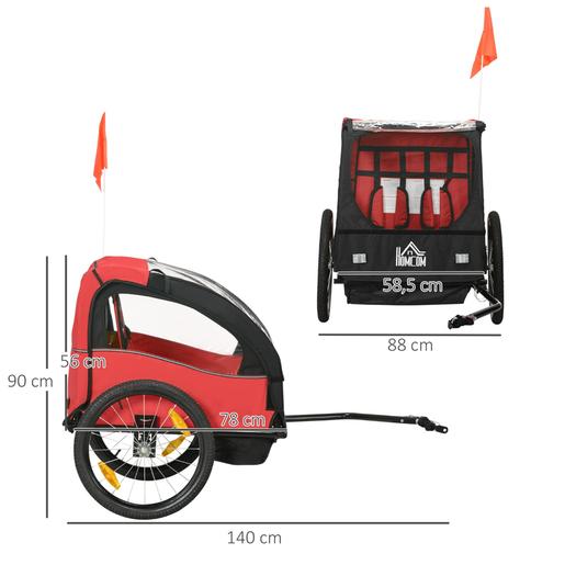 Homcom - Reboque para bicicleta Vermelho