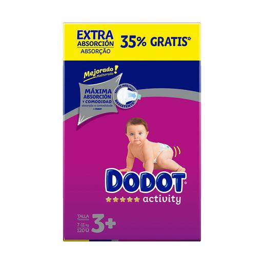 Dodot - Fraldas Activity Extra T3+ (7-11 kg) 120 Unidades