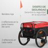 Homcom - Reboque para Bicicleta Preto e Vermelho