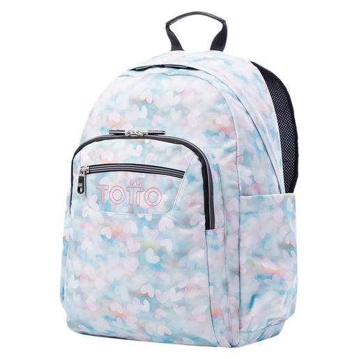 Totto - Mochila escolar corações pastel Acuarela