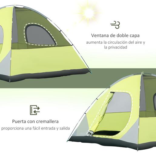 Outsunny - Tenda de campismo 3x3 m Amarelo/Cinza