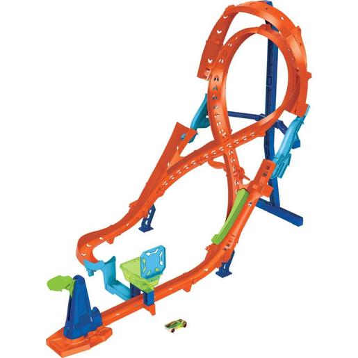 Mattel - Pista vertical 8 para carros com lançador e inclui 1 veículo ㅤ