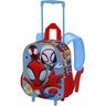 Marvel - Mochila infantil Spidey 3D com rodas Azul ㅤ