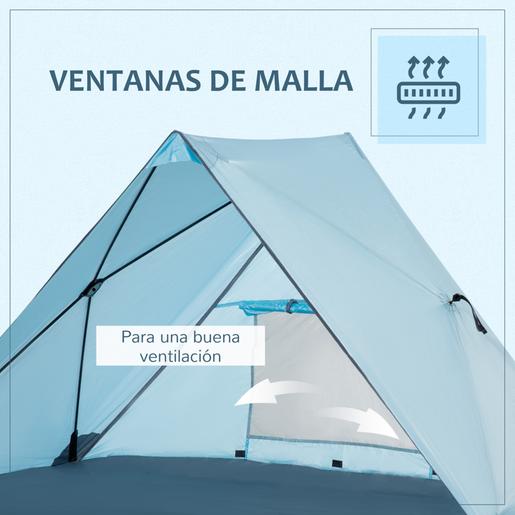 Outsunny - Tenda corta-vento com janela 210x147x120 cm Azul