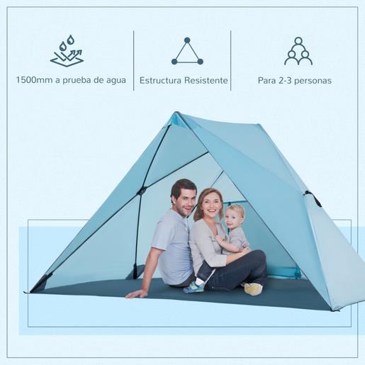 Outsunny - Tenda corta-vento com janela 210x147x120 cm Azul