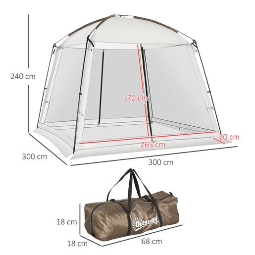 Outsunny - Tenda de Jardim com Mosquiteiros 3x3 m Branco