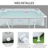 Outsunny - Piscina desmontable tubular gris 2.000 l con depuradora