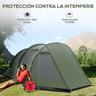 Outsunny - Tenda de campismo familiar 475x264x172 cm Verde