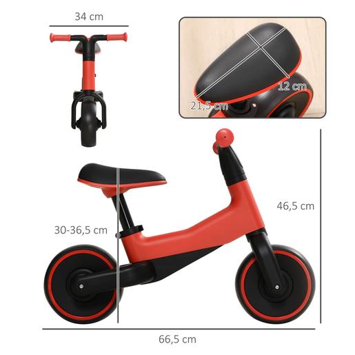 Homcom - Bicicleta sem pedais vermelho