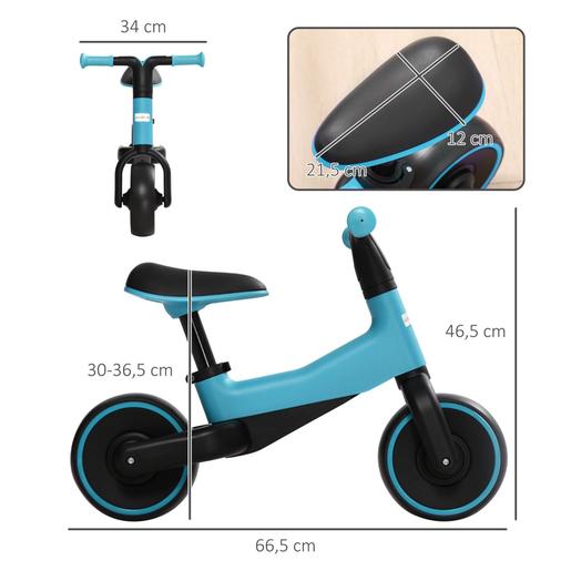 Homcom - Bicicleta sem pedais azul