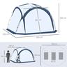 Outsunny - Tenda de campismo com mosquiteiras 350x350x230 cm Branco e Azul