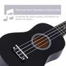 Homcom - Ukelele soprano 21" Madeira Preto