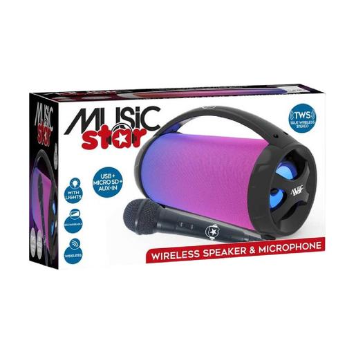 Music Star - Altavoz Bluetooth con micrófono