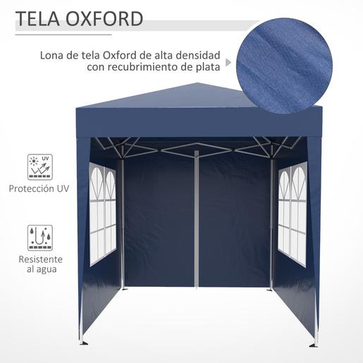 Outsunny - Pavilhão dobrável 2x2 m Azul