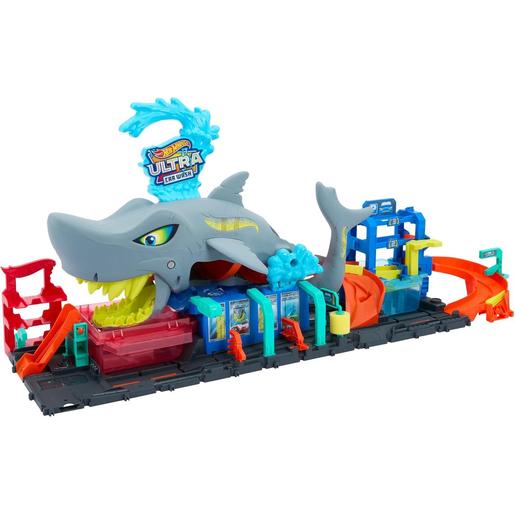 Hot Wheels - Túnel de lavagem de automóveis Super Shark ㅤ