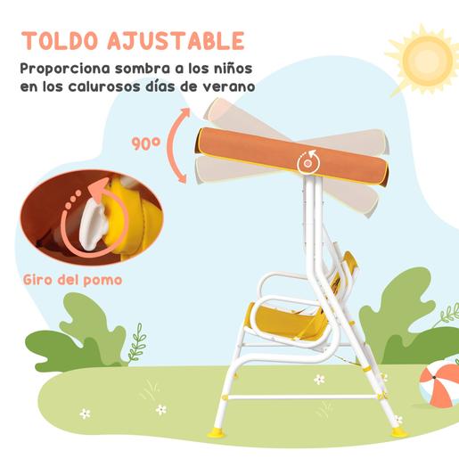 Outsunny - Baloiço infantil de jardim com toldo