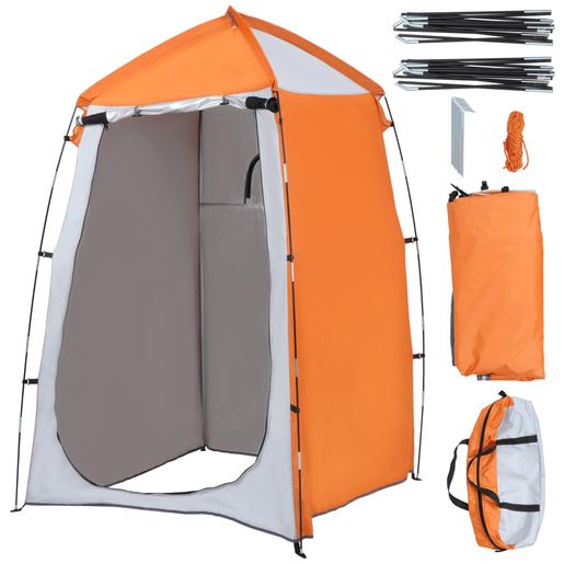 Outsunny - Tenda de duche para campismo com mosquiteiros 123x121x198 cm Laranja