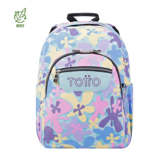 Totto - Mochila escolar adaptável a carro flores havaianas Acuareles