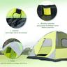 Outsunny - Tenda de campismo 3x3 m Amarelo/Cinza