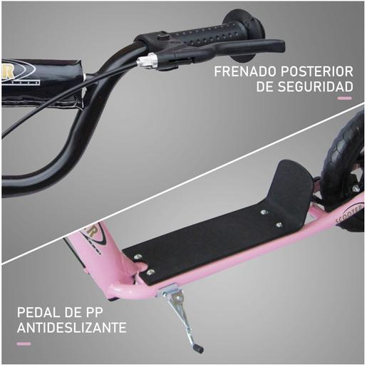 Homcom - Trotinete com guiador ajustável 2 rodas Rosa