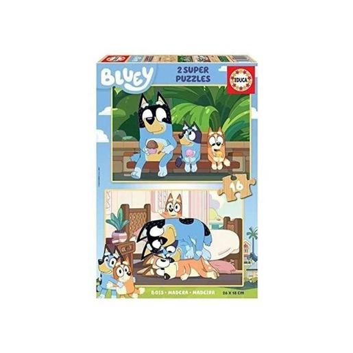 Educa Borras - Bluey - 2 Puzzles de madeira 16 peças