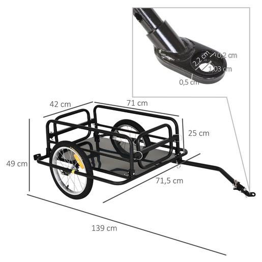 Outsunny - Reboque dobrável para bicicleta