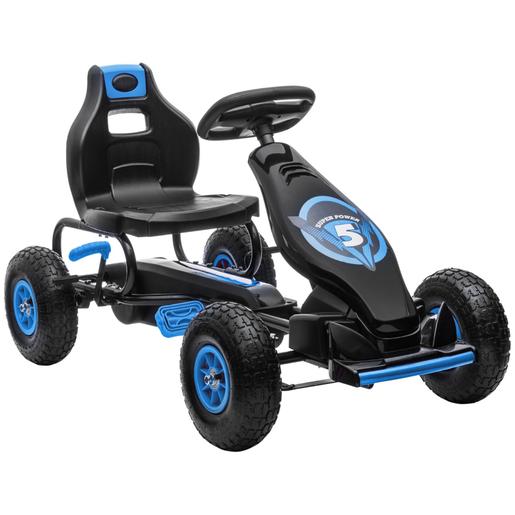 Homcom - Go Kart a pedais azul-preto