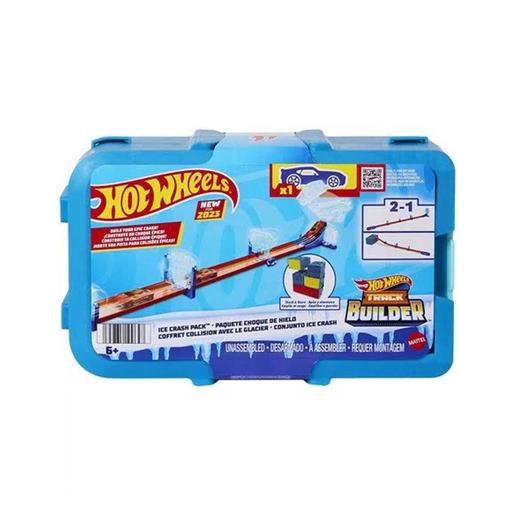 Hot Wheels - Track Builder Pista Choque de Hielo con 1 Vehículo y 10 Piezas ㅤ