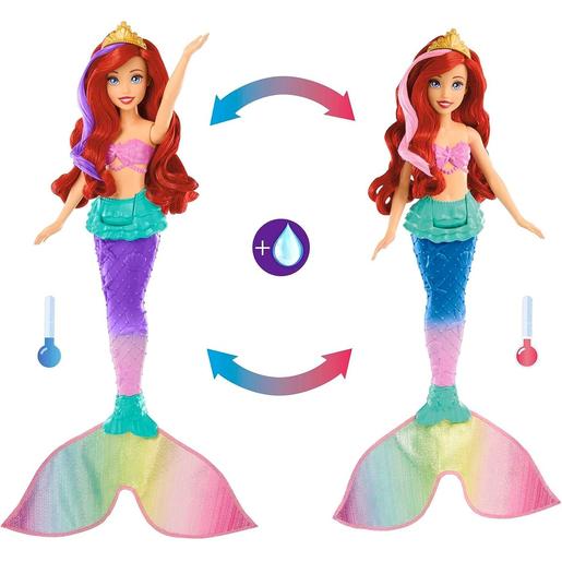 Mattel - Muñeca Ariel sirena nadadora con cola y pelo que cambia de color ㅤ