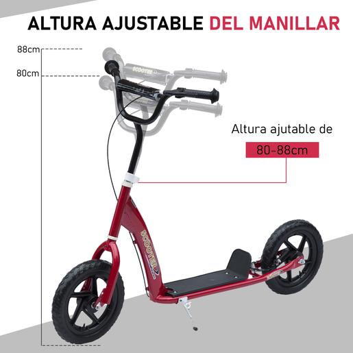 Homcom - Trotinete com guiador ajustável 2 rodas Vermelho