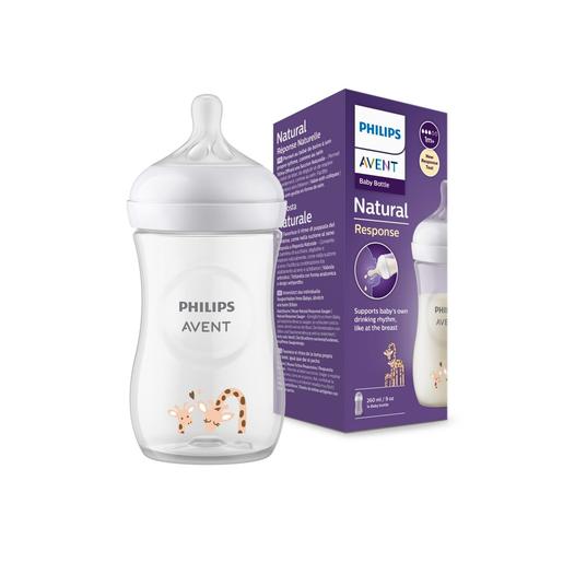 Philips Avent - Biberão natural com girafa 260 ml 1m+ | sem bpa