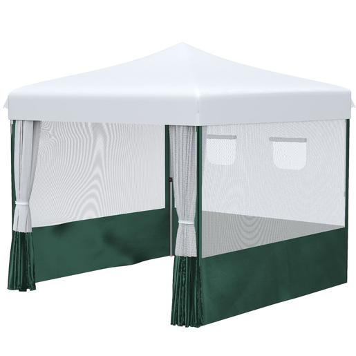 Outsunny - Tenda Dobrável 2,7 x 2,7 m Branco e Verde