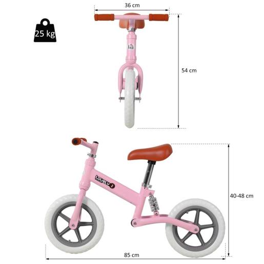 Homcom - Bicicleta sem pedais Cor de Rosa