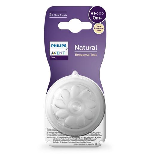 Philips Avent - Tetinas natural response 0m+ - conjunto de 2 tetinas sem bpa