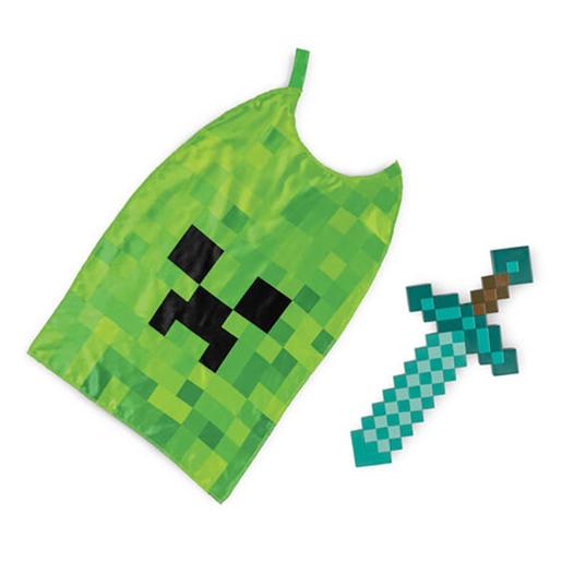 Minecraft - Brinquedo infantil conjunto de espada e capa ㅤ