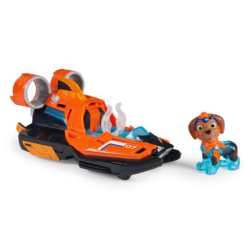 Energía - Patrulha Pata - Hovercraft de brinquedo com figura de ação do Zuma, luzes e sons ㅤ