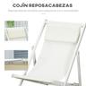 Outsunny - Pack 2 espreguiçadeiras de jardim branco